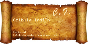 Czibula Irén névjegykártya